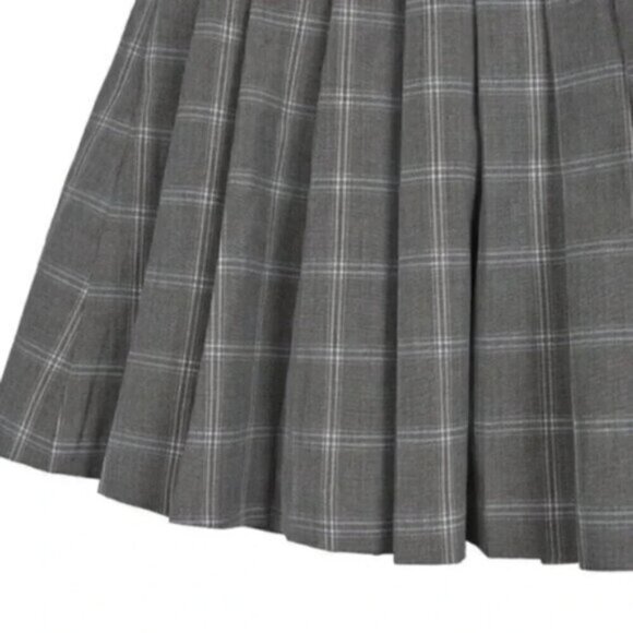 J.ING School Girl Plaid Checkered Pleated Skirt Gray Size XS - Picture 4 of 10